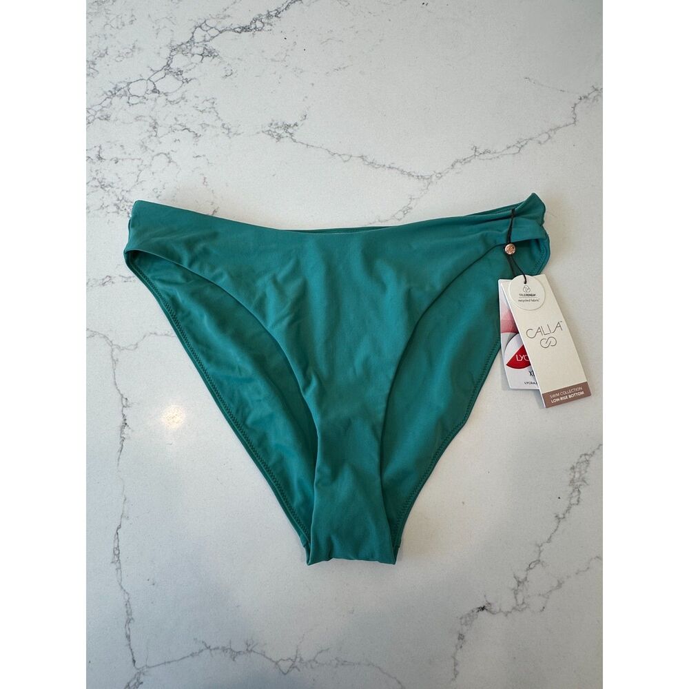 NWT Calia Low Rise V Bikini Bottom Jungle Green Size Medium
